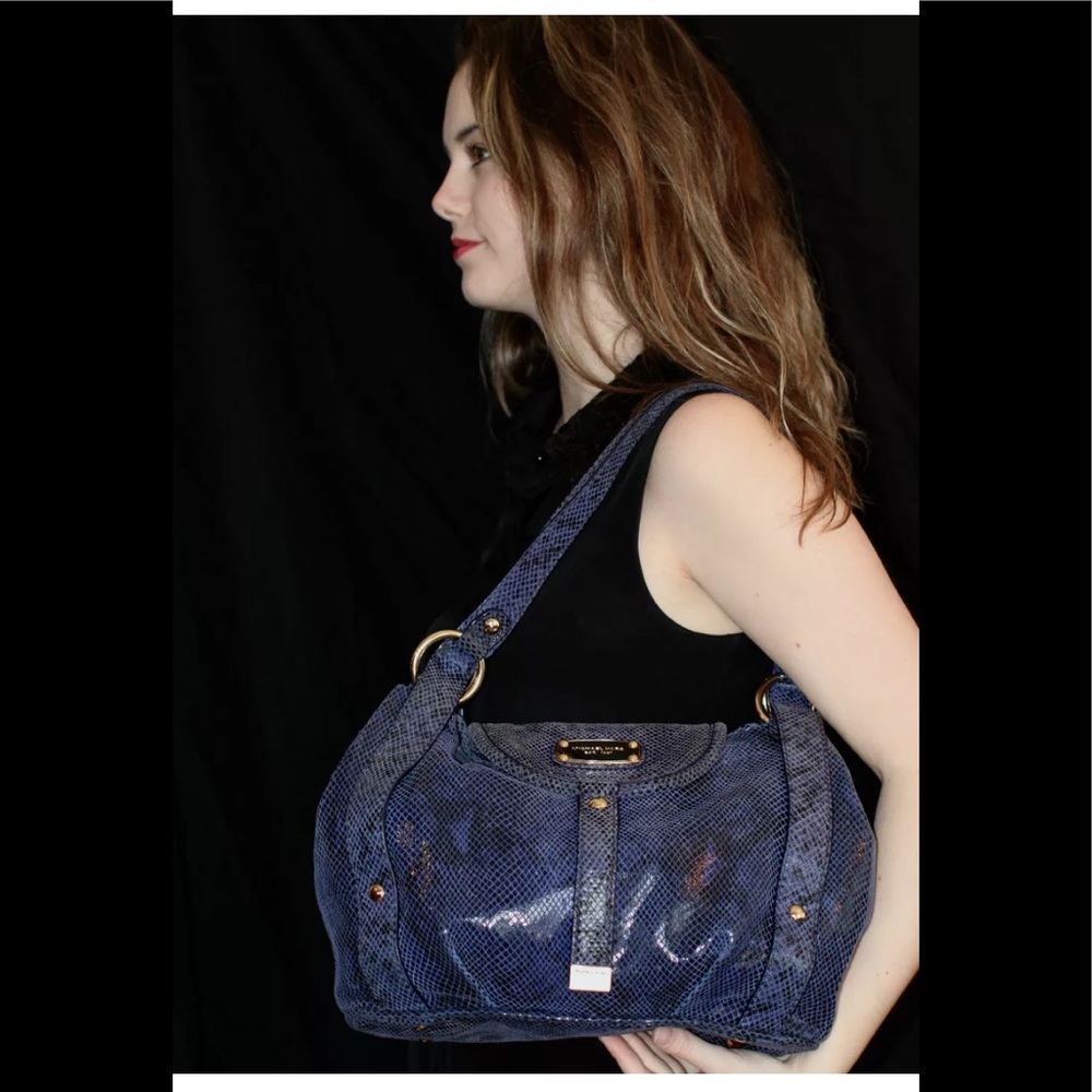 Michael Kors Purple Snakeskin Python Leather Tote - image 4